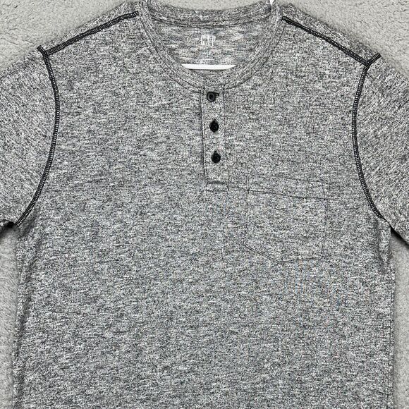 GAP Henley Sweater‎ Adult Large Grey Heather Pullover Knit Long Sleeve Mens NEW - Picture 1 of 10
